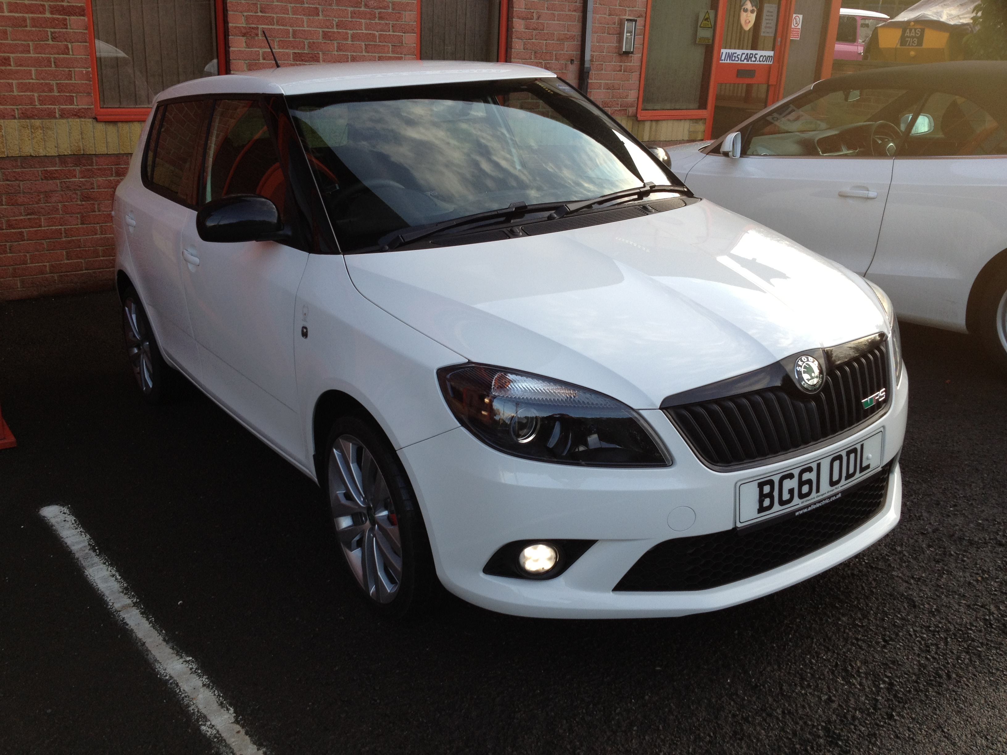 White Skoda Fabia VRS